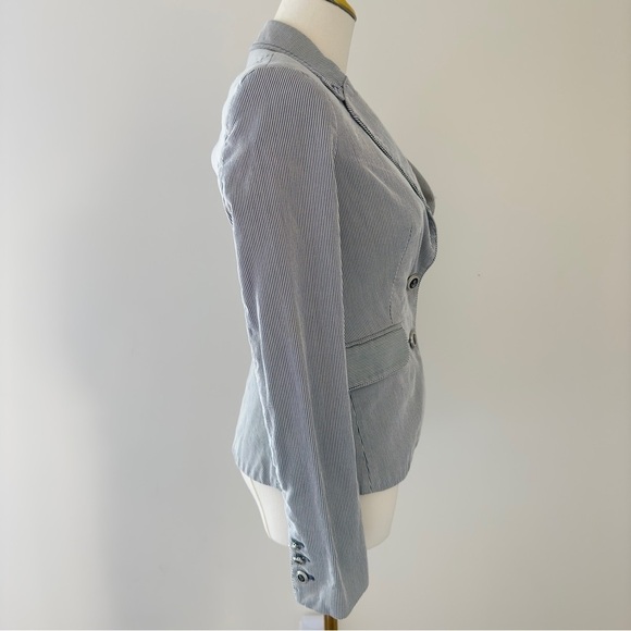 Mango Navy Women's Tailored Blazer with Notched Lapels Size 2 - Picture 4 of 8